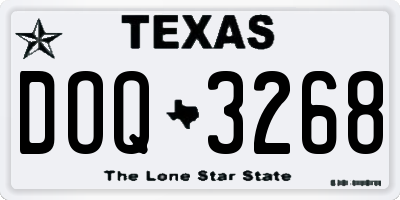 TX license plate DOQ3268