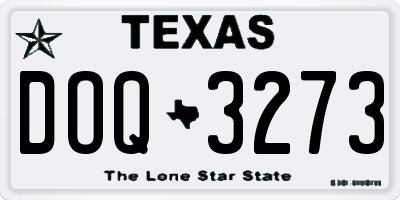 TX license plate DOQ3273