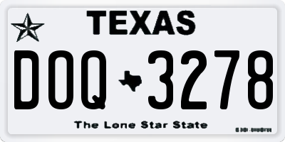 TX license plate DOQ3278