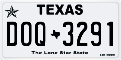TX license plate DOQ3291