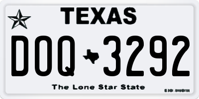 TX license plate DOQ3292