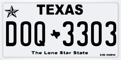 TX license plate DOQ3303