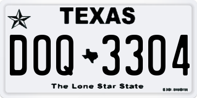TX license plate DOQ3304