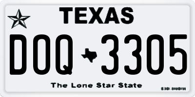 TX license plate DOQ3305
