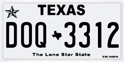 TX license plate DOQ3312