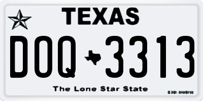 TX license plate DOQ3313