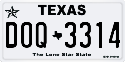 TX license plate DOQ3314