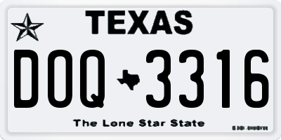TX license plate DOQ3316