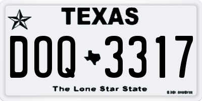 TX license plate DOQ3317