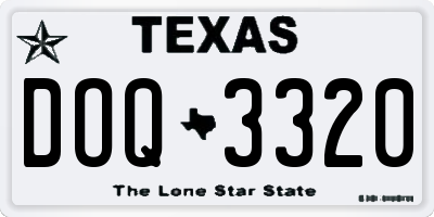 TX license plate DOQ3320