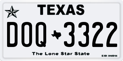TX license plate DOQ3322