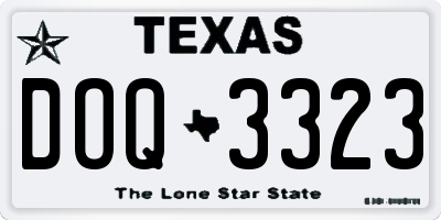 TX license plate DOQ3323