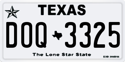 TX license plate DOQ3325
