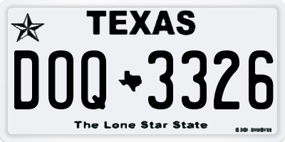 TX license plate DOQ3326