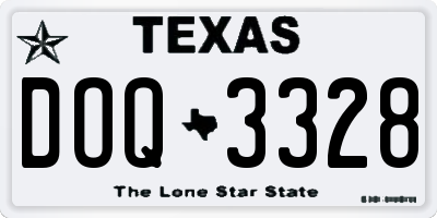 TX license plate DOQ3328