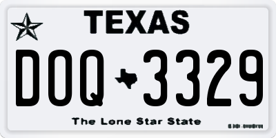 TX license plate DOQ3329