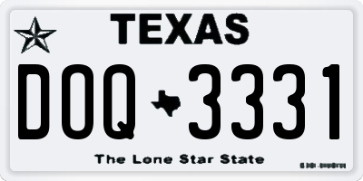 TX license plate DOQ3331
