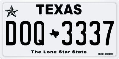 TX license plate DOQ3337