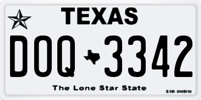 TX license plate DOQ3342