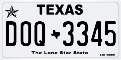 TX license plate DOQ3345