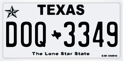 TX license plate DOQ3349