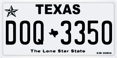 TX license plate DOQ3350