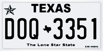 TX license plate DOQ3351