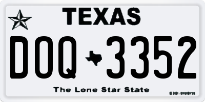 TX license plate DOQ3352