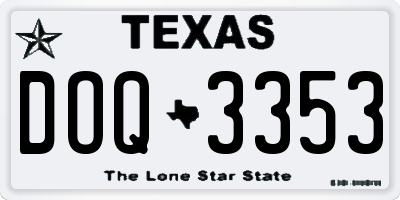 TX license plate DOQ3353