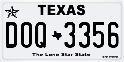 TX license plate DOQ3356