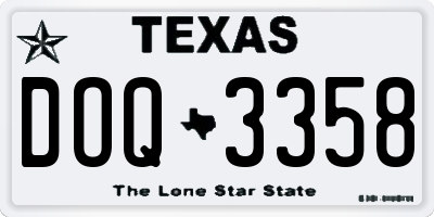 TX license plate DOQ3358