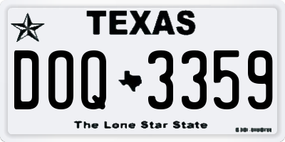 TX license plate DOQ3359