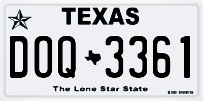TX license plate DOQ3361
