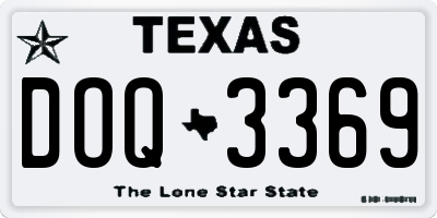 TX license plate DOQ3369
