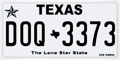 TX license plate DOQ3373