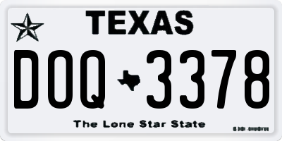 TX license plate DOQ3378
