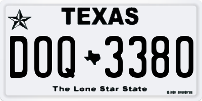 TX license plate DOQ3380
