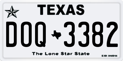 TX license plate DOQ3382