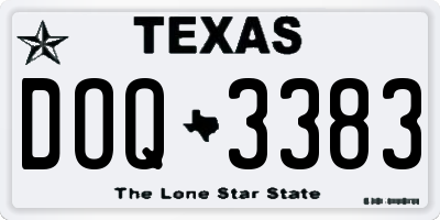 TX license plate DOQ3383
