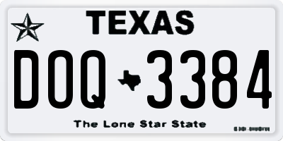 TX license plate DOQ3384