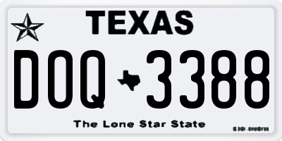 TX license plate DOQ3388