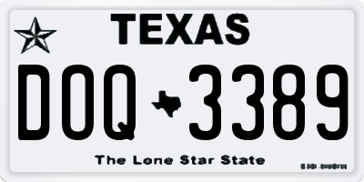 TX license plate DOQ3389