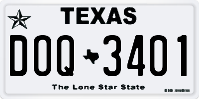 TX license plate DOQ3401
