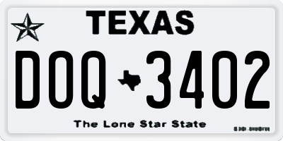 TX license plate DOQ3402
