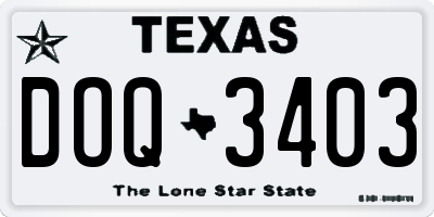 TX license plate DOQ3403