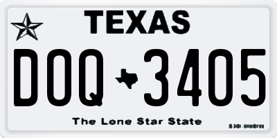 TX license plate DOQ3405