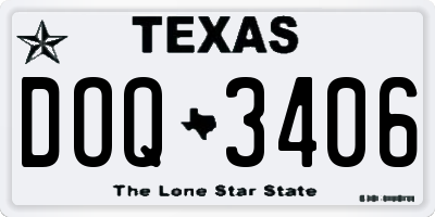 TX license plate DOQ3406