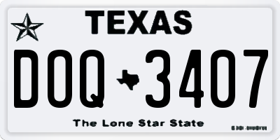TX license plate DOQ3407
