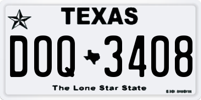 TX license plate DOQ3408