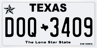 TX license plate DOQ3409